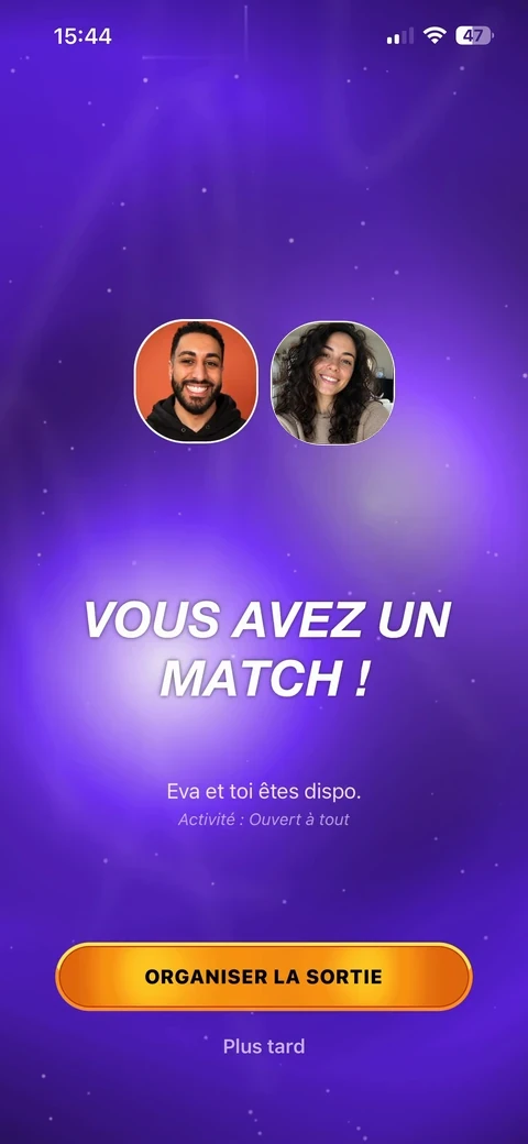 Écran de l'application, étape 3